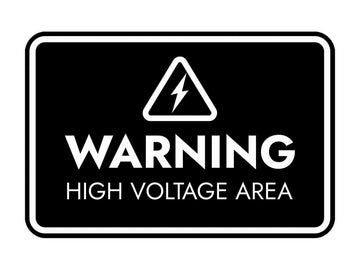 Signs ByLITA Classic Framed Warning: High Voltage Area Door or Wall Sign Easy Installation | Health And Safety | Building And Warning Signs